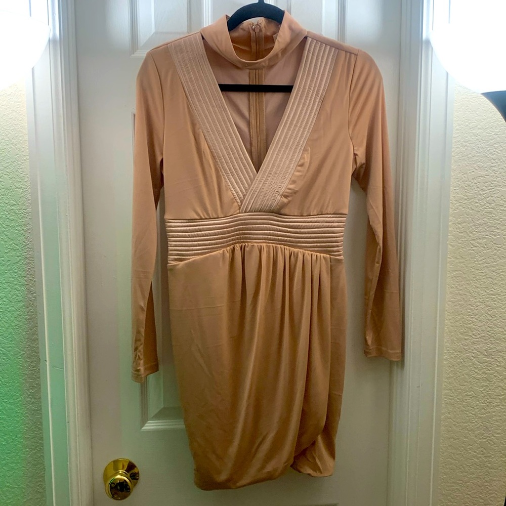 Gorgeous Cream/Peach Long Sleeve Dress